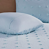 Brooklyn Shabby Chic 100% Cotton Jaquard 7 Piece Duvet Cover Set W/ All Over Woven Cotton Dots