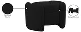 Horizon Boucle Fabric / Engineered Wood / Foam Contemporary Black Boucle Fabric Ottoman - 29" W x 22" D x 19" H