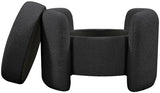 Horizon Boucle Fabric / Engineered Wood / Foam Contemporary Black Boucle Fabric Ottoman - 29" W x 22" D x 19" H