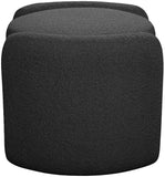 Horizon Boucle Fabric / Engineered Wood / Foam Contemporary Black Boucle Fabric Ottoman - 29" W x 22" D x 19" H