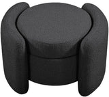 Horizon Boucle Fabric / Engineered Wood / Foam Contemporary Black Boucle Fabric Ottoman - 29" W x 22" D x 19" H