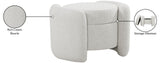 Horizon Boucle Fabric / Engineered Wood / Foam Contemporary Cream Boucle Fabric Ottoman - 29" W x 22" D x 19" H