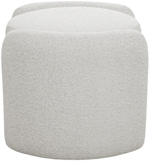 Horizon Boucle Fabric / Engineered Wood / Foam Contemporary Cream Boucle Fabric Ottoman - 29" W x 22" D x 19" H