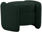 Horizon Boucle Fabric / Engineered Wood / Foam Contemporary Green Boucle Fabric Ottoman - 29" W x 22" D x 19" H