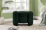 Horizon Boucle Fabric / Engineered Wood / Foam Contemporary Green Boucle Fabric Ottoman - 29" W x 22" D x 19" H