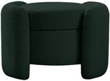 Horizon Boucle Fabric / Engineered Wood / Foam Contemporary Green Boucle Fabric Ottoman - 29" W x 22" D x 19" H