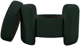 Horizon Boucle Fabric / Engineered Wood / Foam Contemporary Green Boucle Fabric Ottoman - 29" W x 22" D x 19" H