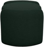 Horizon Boucle Fabric / Engineered Wood / Foam Contemporary Green Boucle Fabric Ottoman - 29" W x 22" D x 19" H