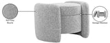 Horizon Boucle Fabric / Engineered Wood / Foam Contemporary Grey Boucle Fabric Ottoman - 29" W x 22" D x 19" H