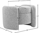 Horizon Boucle Fabric / Engineered Wood / Foam Contemporary Grey Boucle Fabric Ottoman - 29" W x 22" D x 19" H