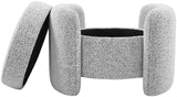 Horizon Boucle Fabric / Engineered Wood / Foam Contemporary Grey Boucle Fabric Ottoman - 29" W x 22" D x 19" H