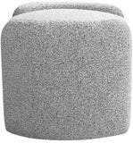 Horizon Boucle Fabric / Engineered Wood / Foam Contemporary Grey Boucle Fabric Ottoman - 29" W x 22" D x 19" H