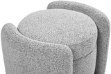 Horizon Boucle Fabric / Engineered Wood / Foam Contemporary Grey Boucle Fabric Ottoman - 29" W x 22" D x 19" H