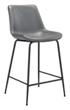 English Elm EE2714 100% Polyurethane, Plywood, Steel Modern Commercial Grade Counter Chair Gray, Black 100% Polyurethane, Plywood, Steel