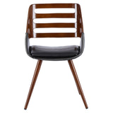 Shelton Leatherette Bamboo Chair Black/Walnut