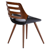 Shelton Leatherette Bamboo Chair Black/Walnut