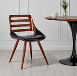 Shelton Leatherette Bamboo Chair Black/Walnut