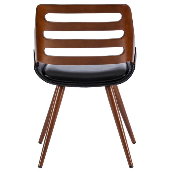 Shelton Leatherette Bamboo Chair Black/Walnut