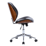 Shaun Leatherette Bamboo Office Chair Black/Walnut