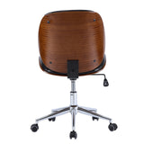 Shaun Leatherette Bamboo Office Chair Black/Walnut