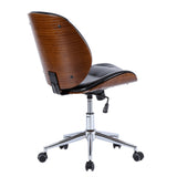 Shaun Leatherette Bamboo Office Chair Black/Walnut