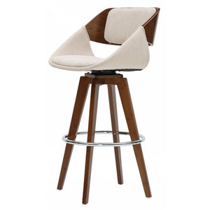 Cyprus Fabric Counter Stool Santorini Sand/Walnut