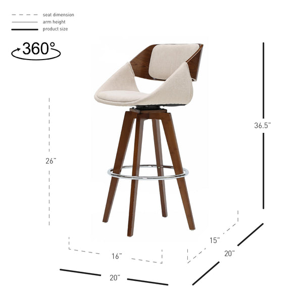 Cyprus Fabric Counter Stool Santorini Sand/Walnut