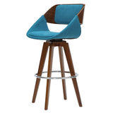 Cyprus Fabric Counter Stool Santorini Teal/Walnut