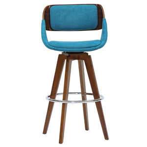 Cyprus Fabric Counter Stool Santorini Teal/Walnut