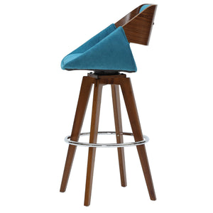 Cyprus Fabric Counter Stool Santorini Teal/Walnut