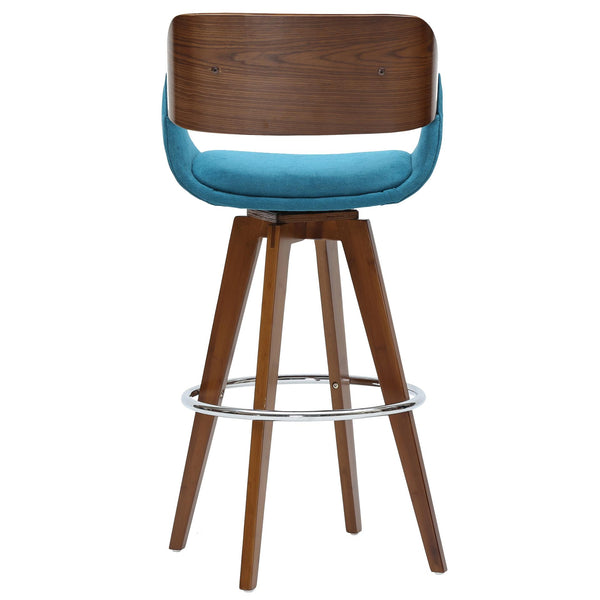 Cyprus Fabric Counter Stool Santorini Teal/Walnut