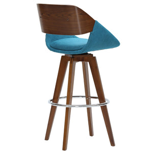 Cyprus Fabric Counter Stool Santorini Teal/Walnut