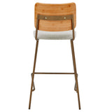 New Pacific Direct Leshia Fabric Bamboo Counter Stool, (Set of 2) Havana Linen/Natural with Bronze Leg Finish 1160029-406N-NPD