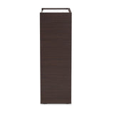 Walker Modern and Contemporary Dark Brown and Gold Finished Wood Shoe Cabinet with Faux Marble Top