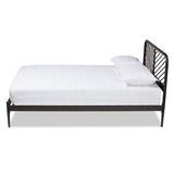 Dora Modern and Contemporary Industrial Black Finished Metal Queen Size Platform Bed