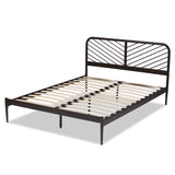 Dora Modern and Contemporary Industrial Black Finished Metal Queen Size Platform Bed