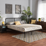 Dora Modern and Contemporary Industrial Black Finished Metal Queen Size Platform Bed