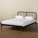 Dora Modern and Contemporary Industrial Black Finished Metal Queen Size Platform Bed