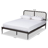 Dora Modern and Contemporary Industrial Black Finished Metal Queen Size Platform Bed