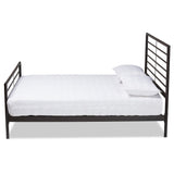 Alva Modern and Contemporary Industrial Black Finished Metal Full Size Platform Bed
