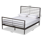Alva Modern and Contemporary Industrial Black Finished Metal Full Size Platform Bed