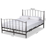 Lana Modern and Contemporary Black Finished Metal Full Size Platform Bed