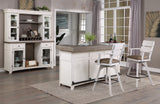 ECI Furniture La Sierra Deluxe Back Bar & Hutch Complete, Gray & White Distressed Gray-White Hardwood solids and veneers