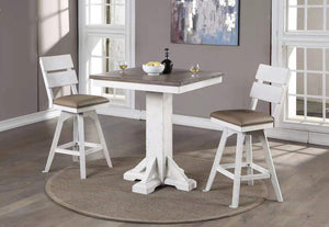 ECI Furniture La Sierra Bar Height Sq Pub Table Complete, Gray & White Distressed Gray-White Hardwood solids and veneers