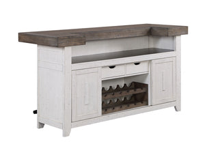 ECI Furniture La Sierra 78" Bar Complete, Gray & White Distressed Gray-White Hardwood solids and veneers