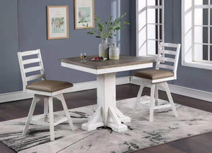 ECI Furniture La Sierra Counter Height Sq Pub Table Complete, Gray & White Distressed Gray-White Hardwood solids and veneers