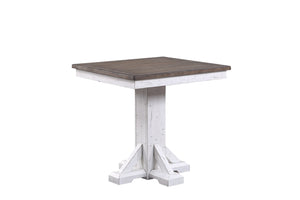 ECI Furniture La Sierra Counter Height Sq Pub Table Complete, Gray & White Distressed Gray-White Hardwood solids and veneers