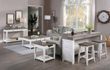 ECI Furniture La Sierra End Table, Gray & White Distressed Gray-White Hardwood solids and veneers
