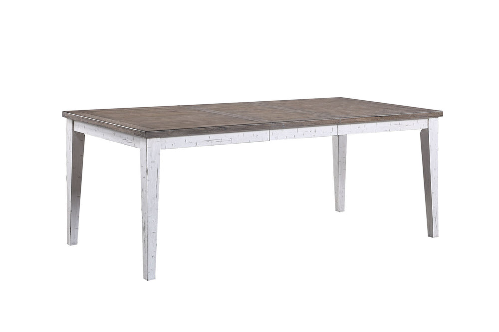 ECI Furniture La Sierra Leg Dining Table, Gray & White Distressed Gray-White Hardwood solids and veneers