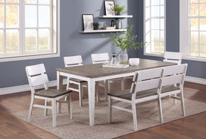 ECI Furniture La Sierra Leg Dining Table, Gray & White Distressed Gray-White Hardwood solids and veneers